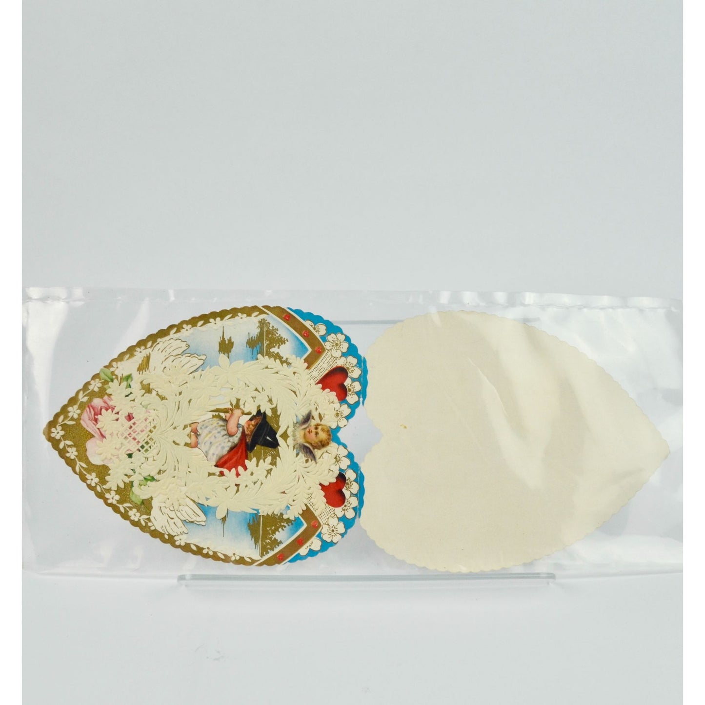 Vintage Valentine's Day Card Heart Lace