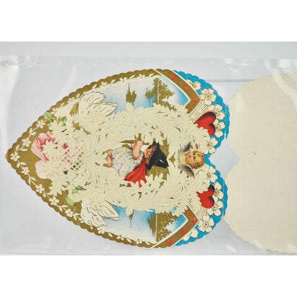 Vintage Valentine's Day Card Heart Lace
