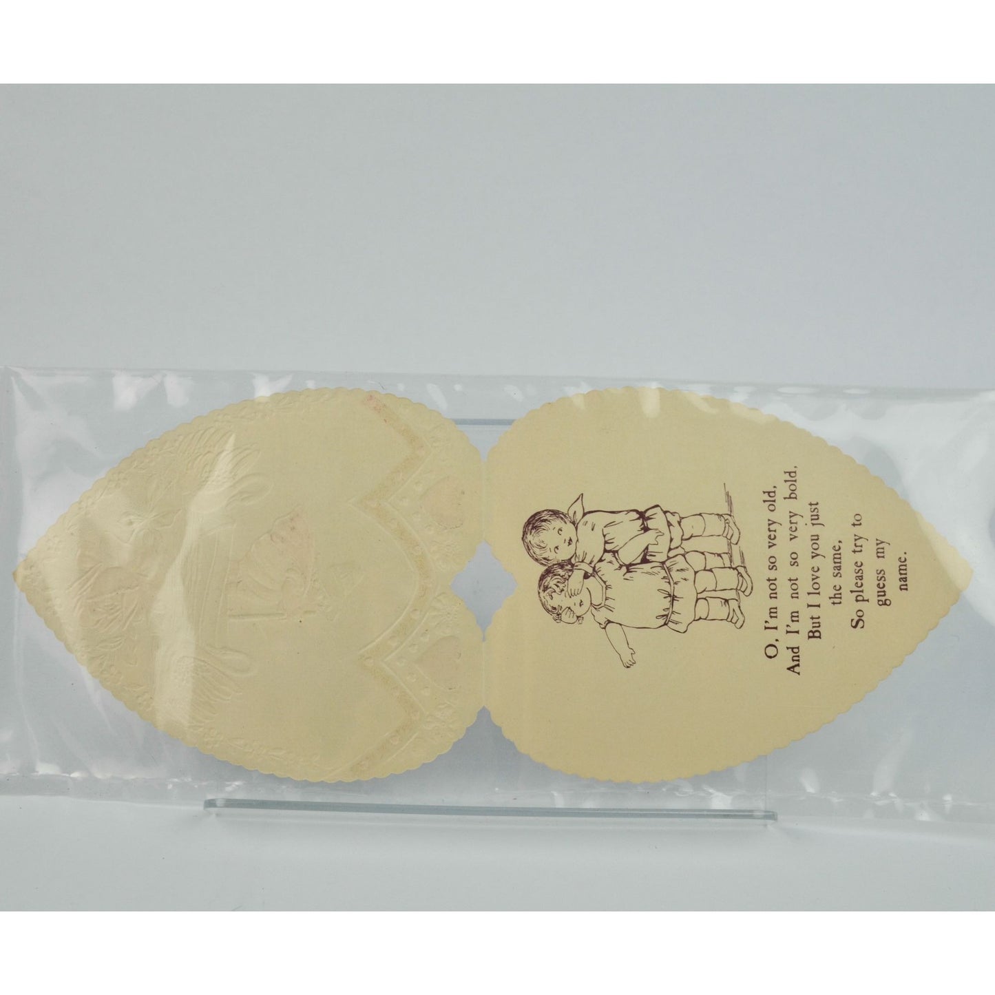 Vintage Valentine's Day Card Heart Lace