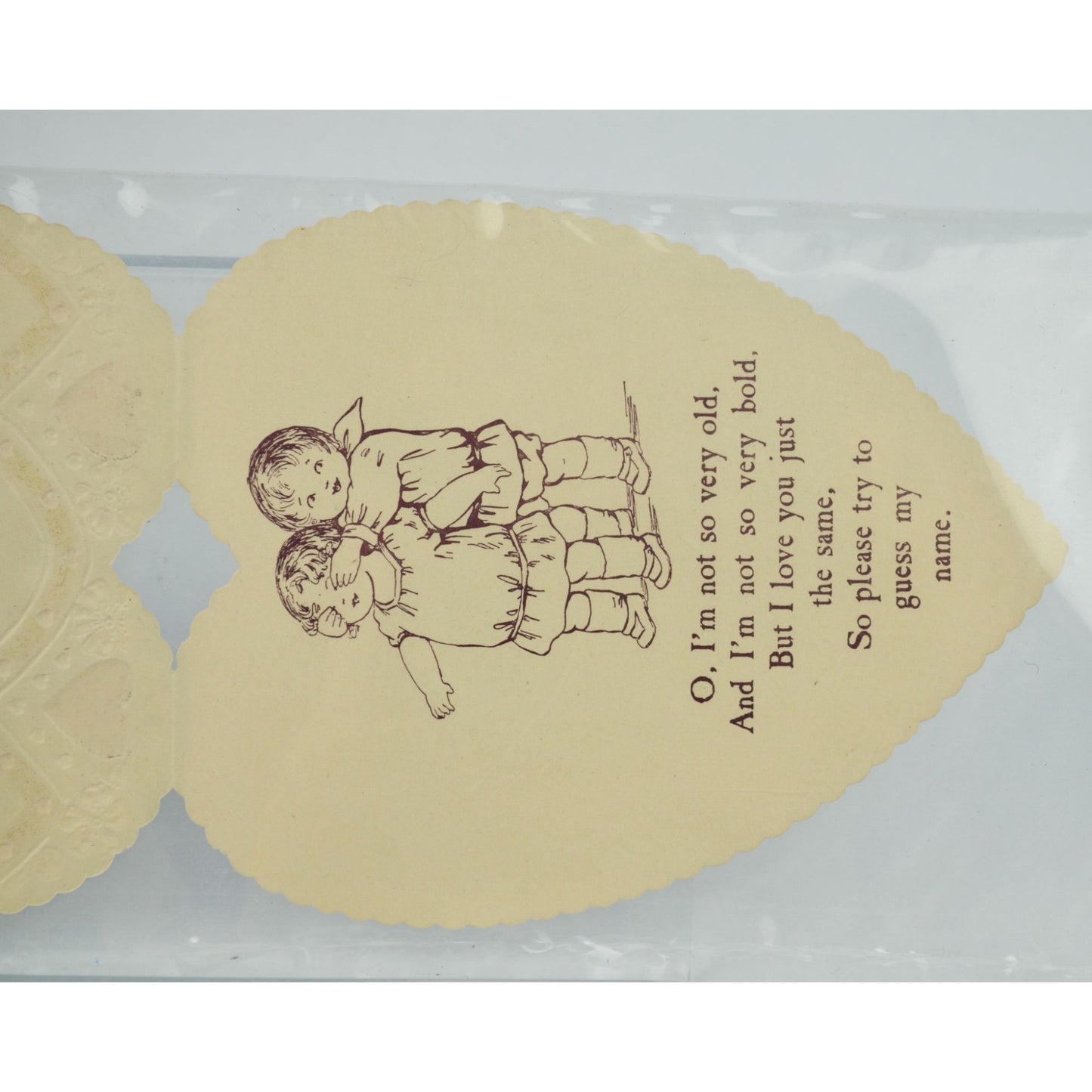 Vintage Valentine's Day Card Heart Lace