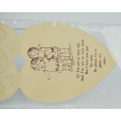 Vintage Valentine's Day Card Heart Lace