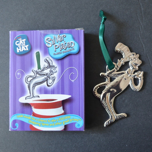 The Cat In the Hat Silver Plated Ornament Mischievous In Box