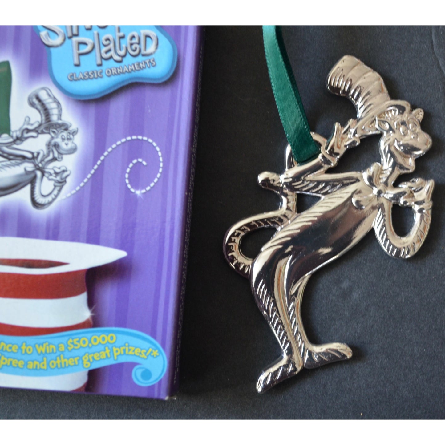 The Cat In the Hat Silver Plated Ornament Mischievous In Box