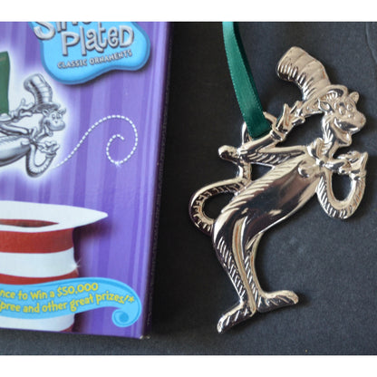 The Cat In the Hat Silver Plated Ornament Mischievous In Box