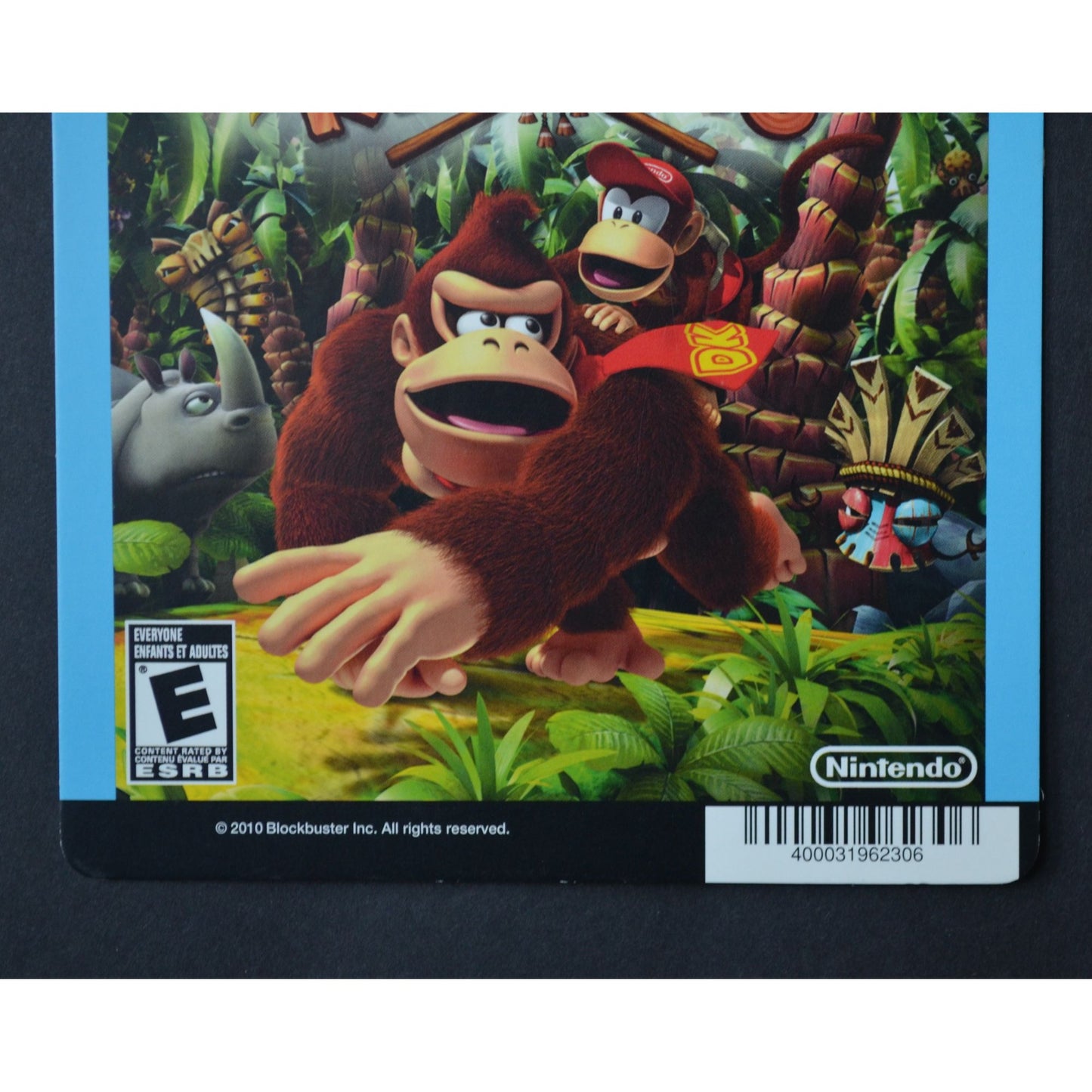 Blockbuster Backer Card Wii Donkey Kong Country Returns NO DISC