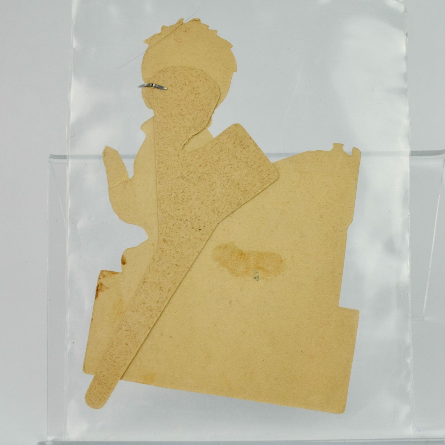 Vintage Valentine Card Boy at Desk Articulating Eyes