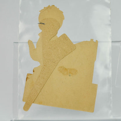 Vintage Valentine Card Boy at Desk Articulating Eyes