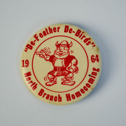 1964 North Branch Minnesota Homecoming Football Pin Vintage Button