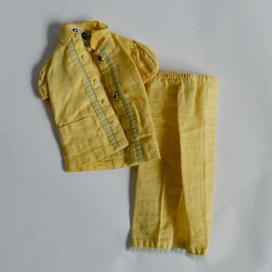 Mattel Barbie 1960s Yellow Pajamas Shirt Pants Set Vintage #962