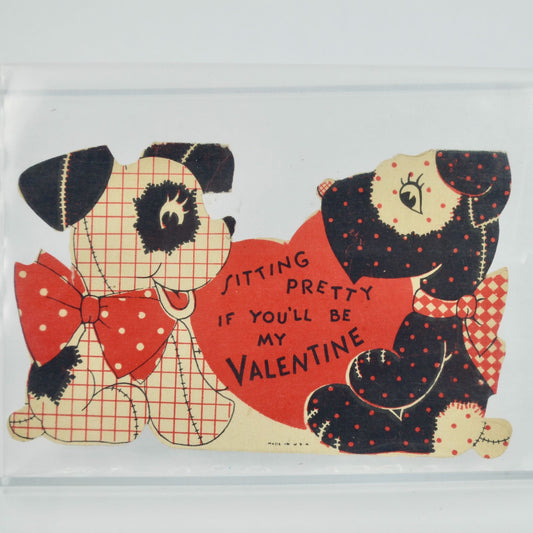 Vintage Dogs Valentine Card Made in USA Sitting Pretty