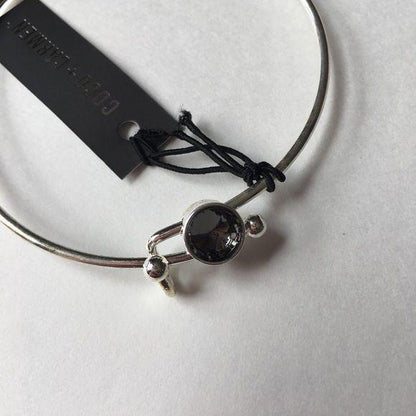 New Coco + Carmen Silver Adjustable Bracelet Gunmetal Black