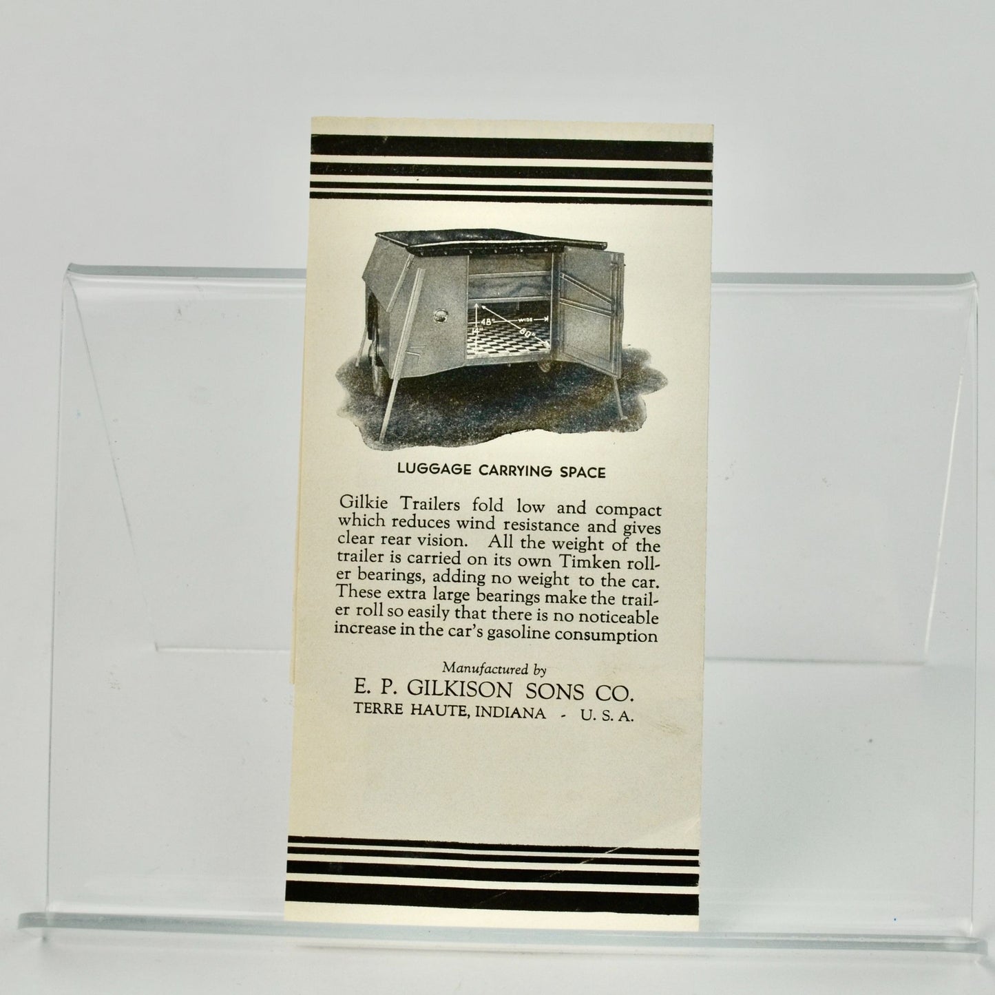 Gilkie Camp Trailer Pamphlet Vintage