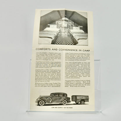Gilkie Camp Trailer Pamphlet Vintage