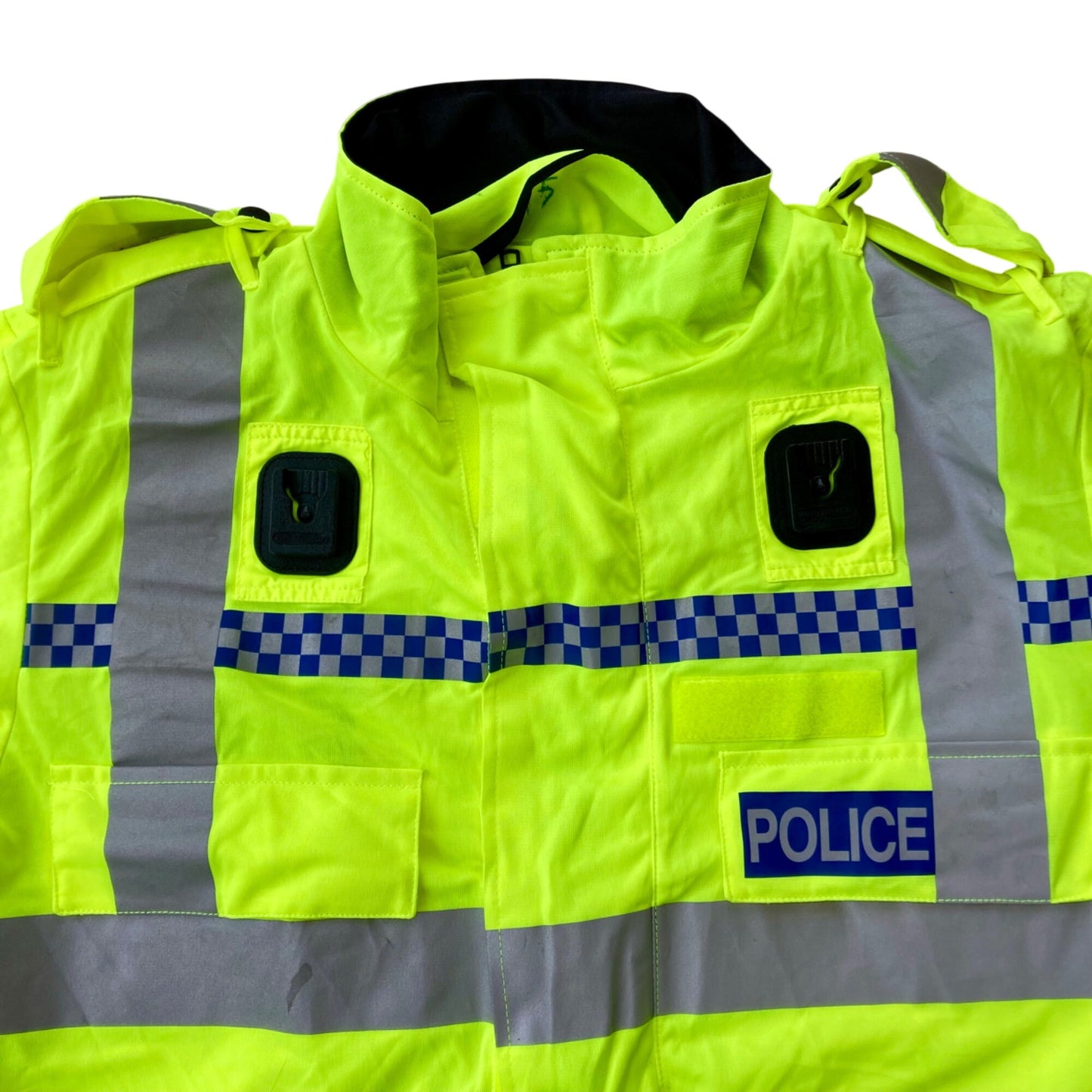 Vintage British Police High-Vis Jacket Reflective Yellow