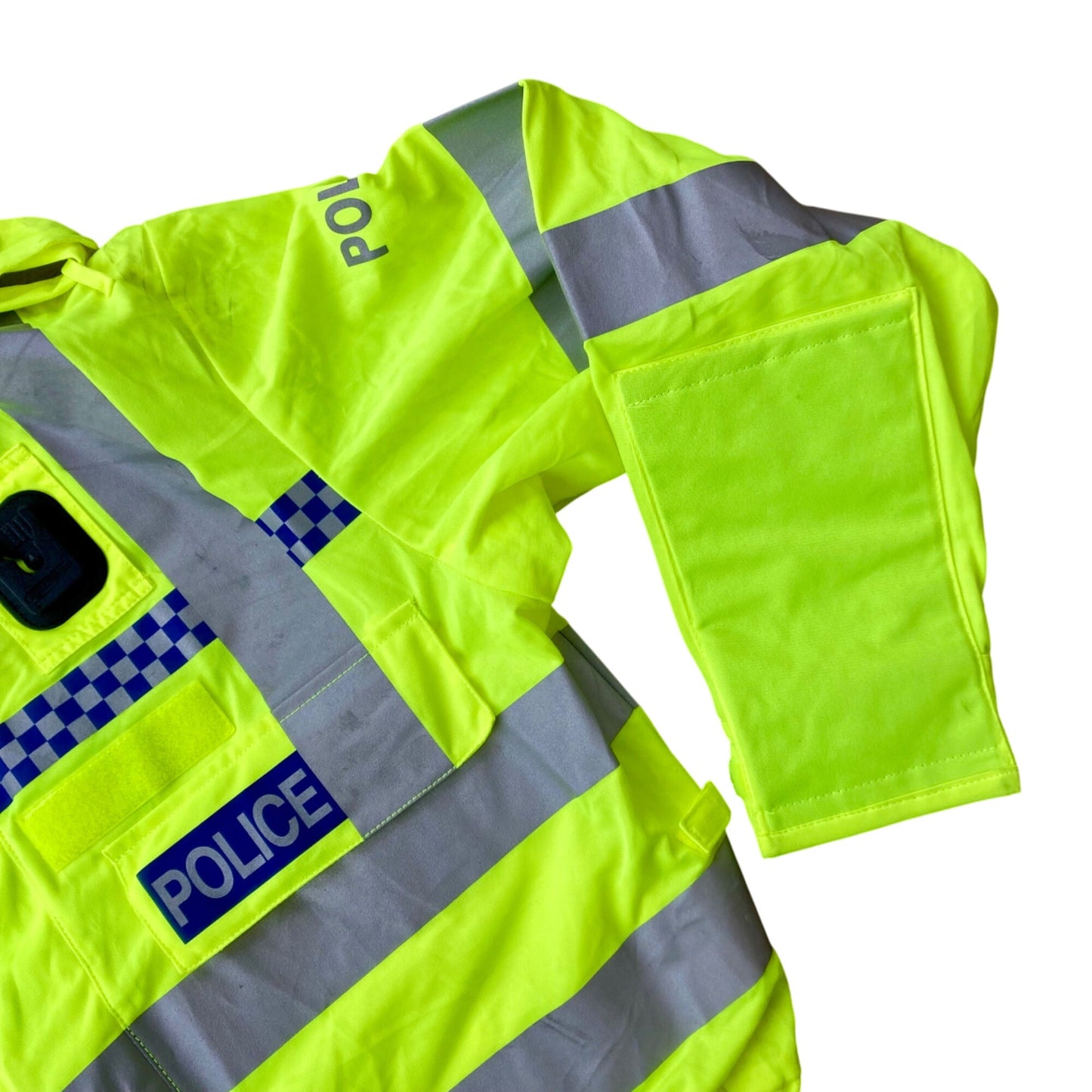 Vintage British Police High-Vis Jacket Reflective Yellow