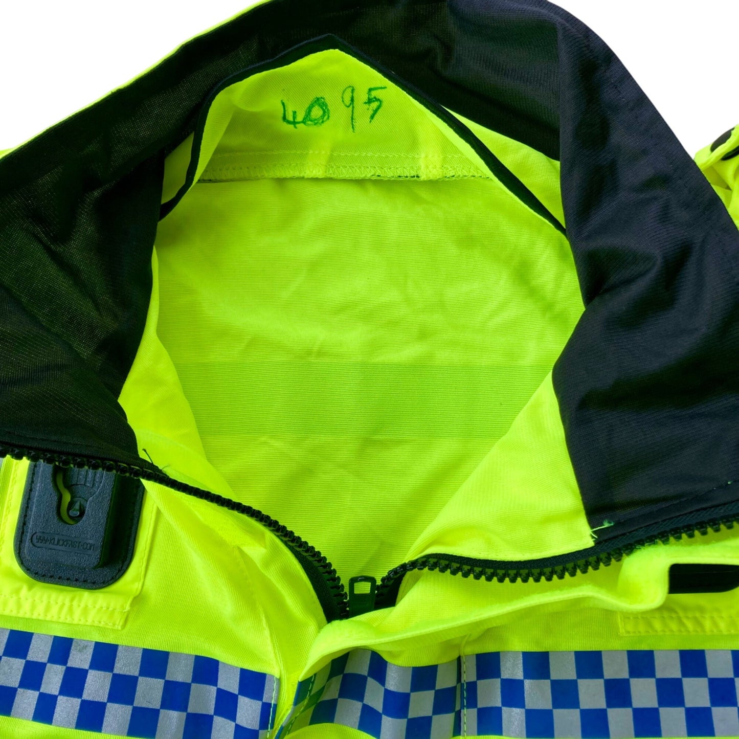 Vintage British Police High-Vis Jacket Reflective Yellow