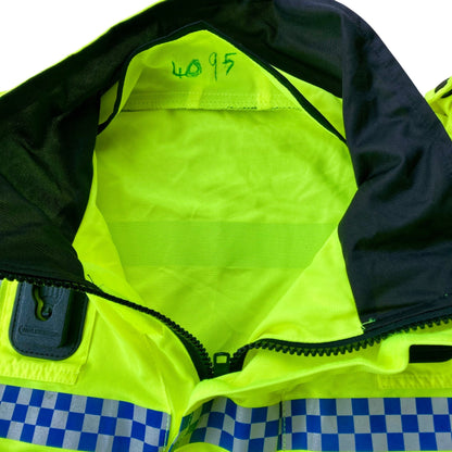 Vintage British Police High-Vis Jacket Reflective Yellow