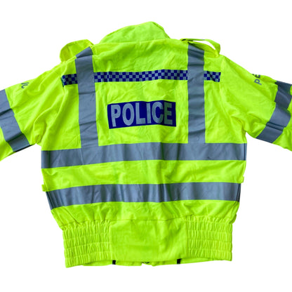 Vintage British Police High-Vis Jacket Reflective Yellow