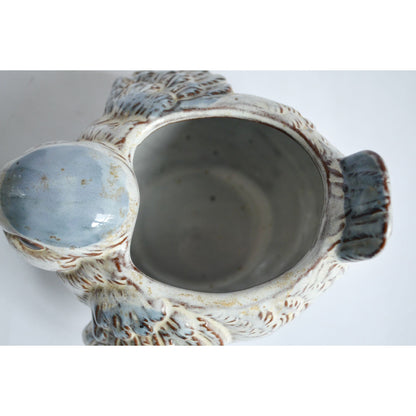 Vintage Chubby Blue Bird Planter Ceramic