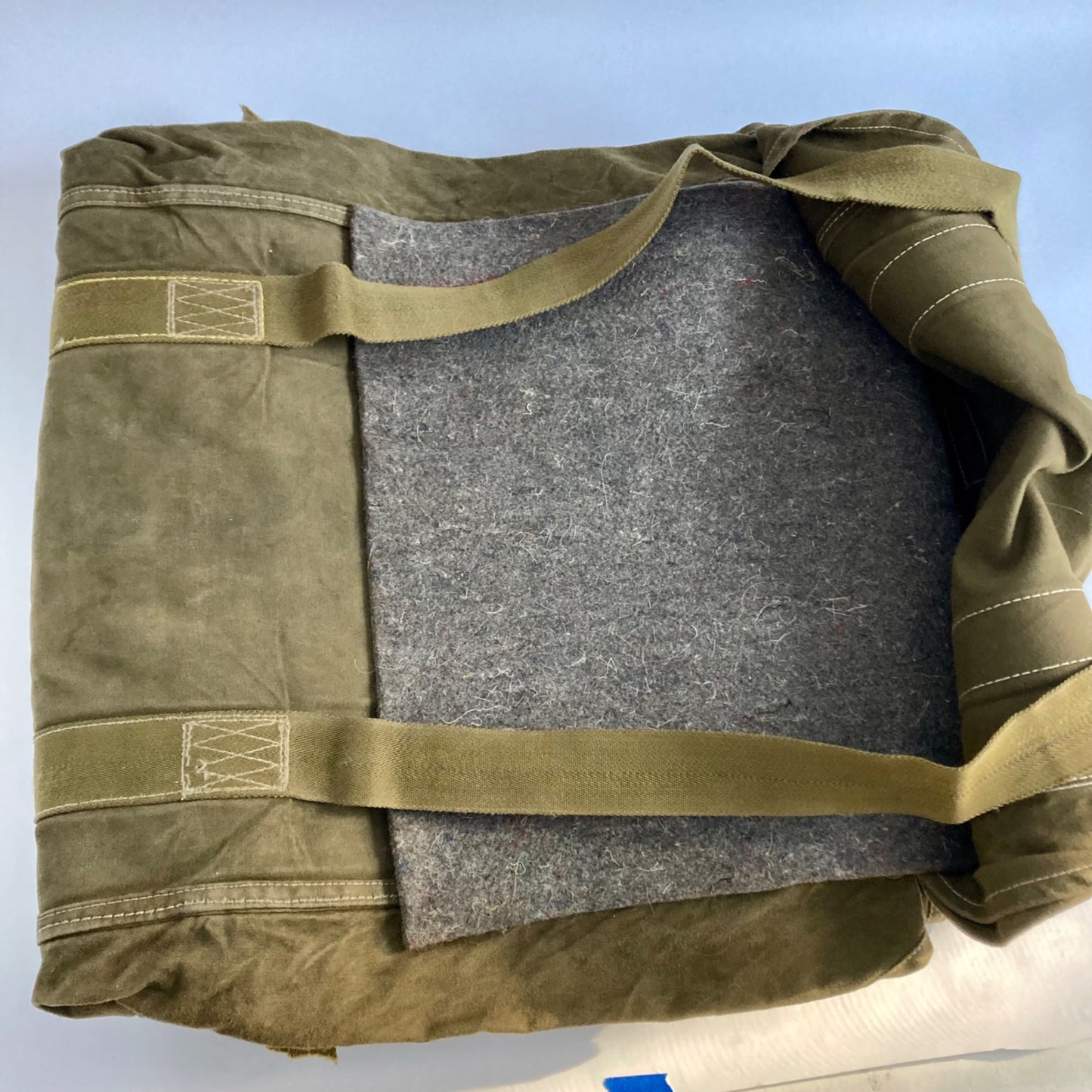 Vintage 1980's French EL32 Paratrooper Kit Bag Military Army Wool-Lined Backpack