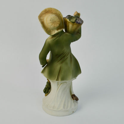 Homco Tuscany Boy with Basket of Grapes Vintage DAMAGED HAND