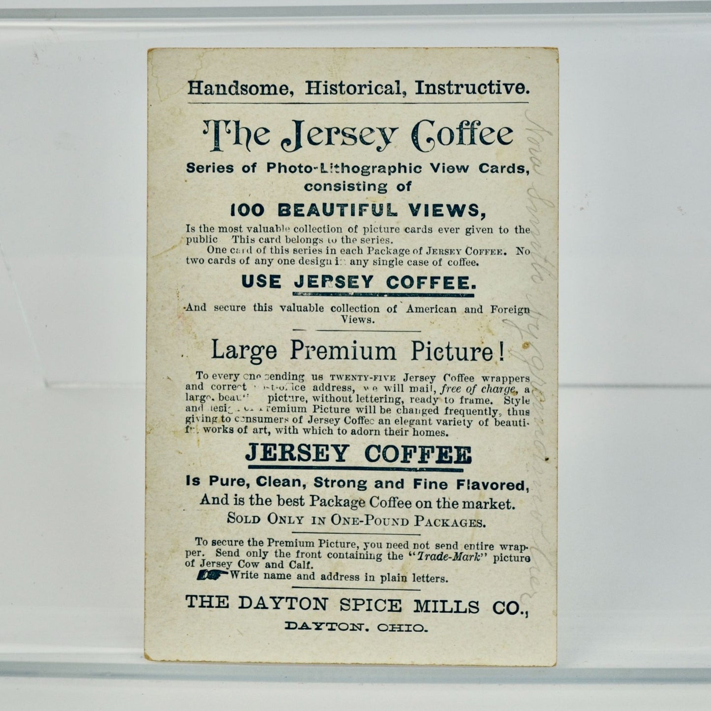 The Jersey Coffee Victorian Trading Card Antique US War Navy State Department
