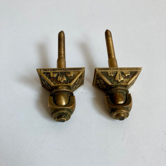 Lot 2 Antique Brass Drawer Pulls Hanging Victorian Vintage