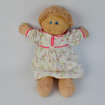 1982 Cabbage Patch Kids Doll Blonde Hair Blue Eyes Flannel Pajamas