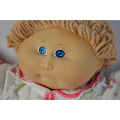 1982 Cabbage Patch Kids Doll Blonde Hair Blue Eyes Flannel Pajamas