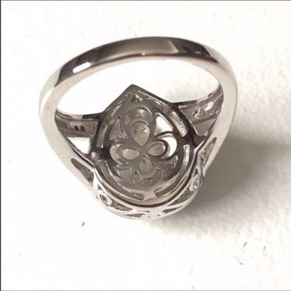 New Genuine Diamond & Crystal Teardrop Ring Silver Size 5