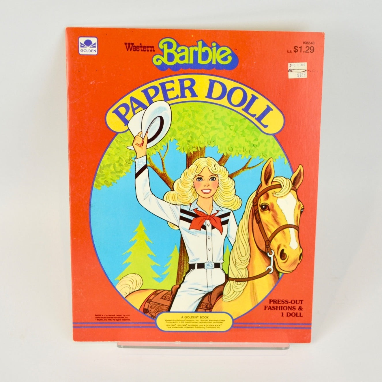 Golden Western Barbie Paper Doll 1982 Uncut