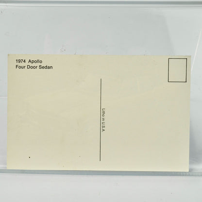1974 Apollo Four Door Sedan Postcard UNUSED