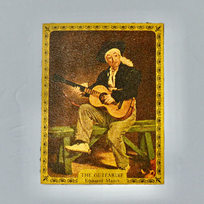 The Guitarist Edouard Manet Textured Print Gold Backing Vintage Small