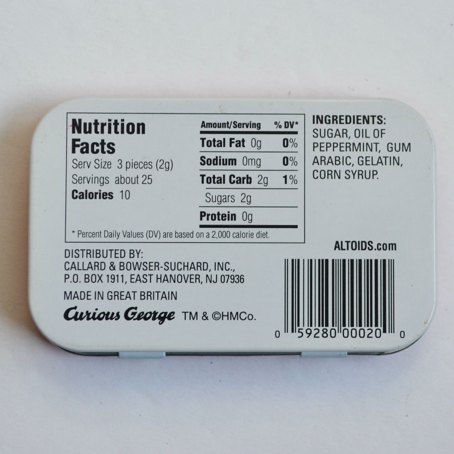 Altoids Curious George EMPTY Tin Used