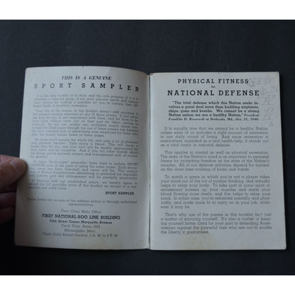 Sport Sampler Minneapolis Season 1941 Booklet Vintage