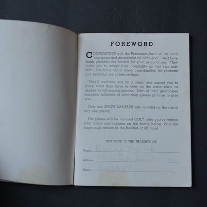 Sport Sampler Minneapolis Season 1941 Booklet Vintage