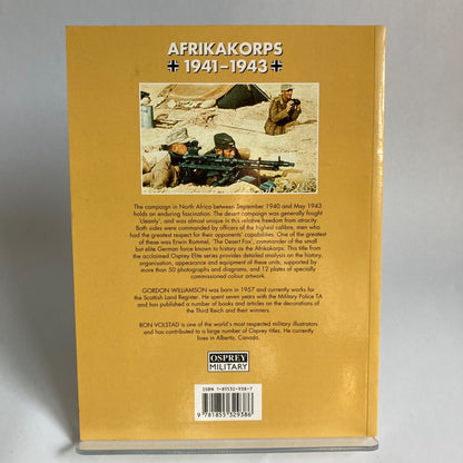 Afrikakorps 1941-1943 by Gordon Williamson Book WWI World War II