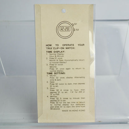 Vintage Trix Clip-On Watch NOS New