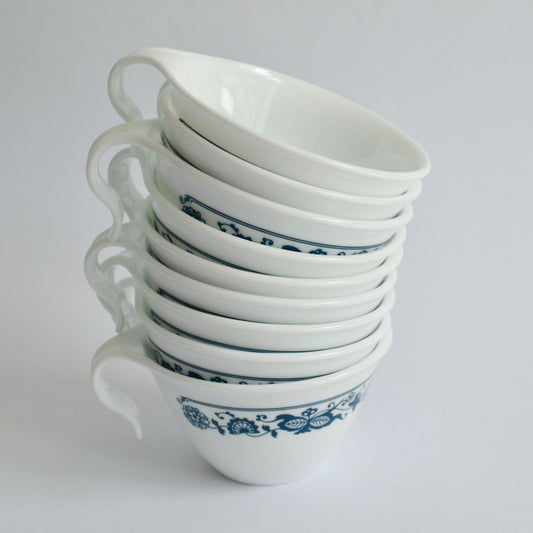 Corelle Old Town Blue Onion Open Hook Coffee Mugs Lot of 9
