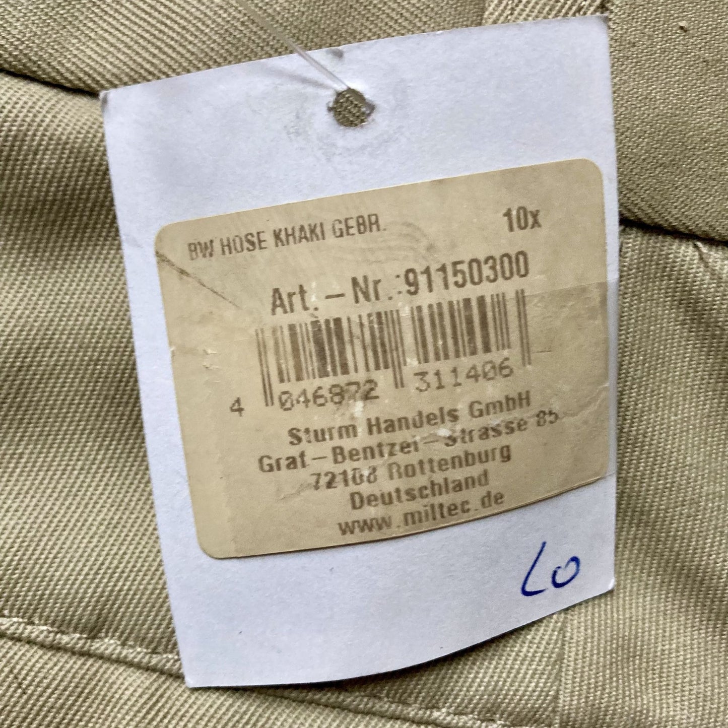 Vintage 1992 Sturm Mil-Tec German Military Khaki Trousers Pants Size 35