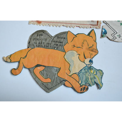 1930s Vintage HANDMADE OOAK Valentine Cards Unique Lot #8