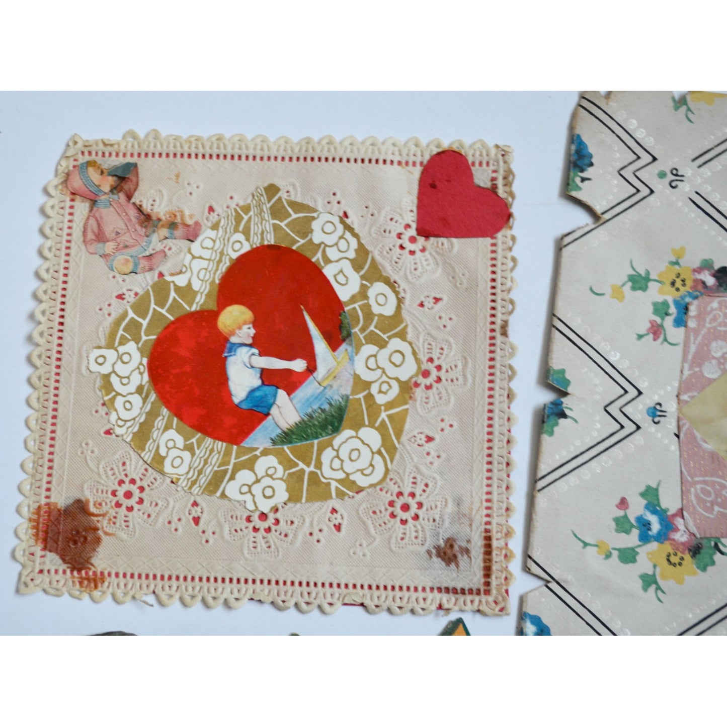 1930s Vintage HANDMADE OOAK Valentine Cards Unique Lot #8