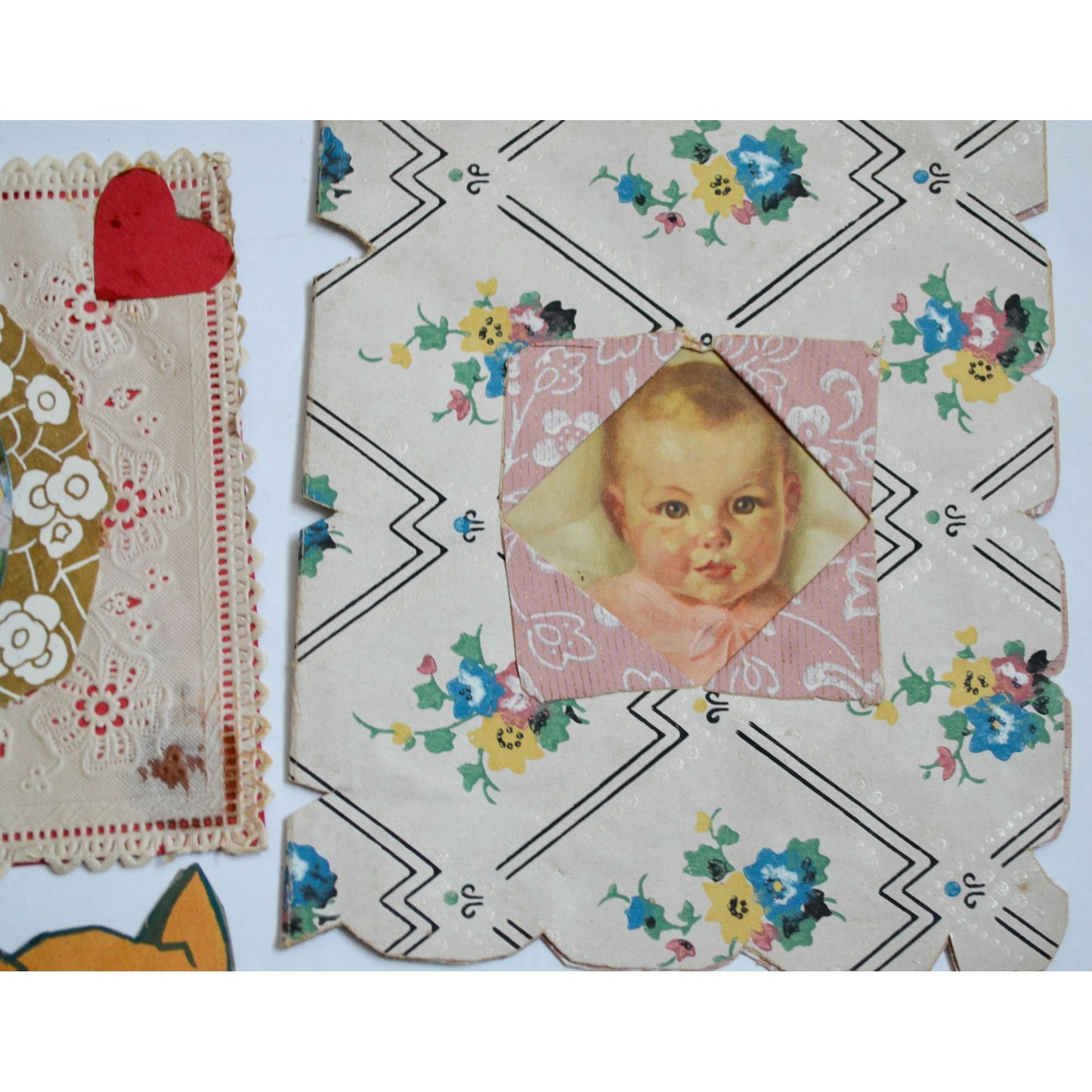 1930s Vintage HANDMADE OOAK Valentine Cards Unique Lot #8