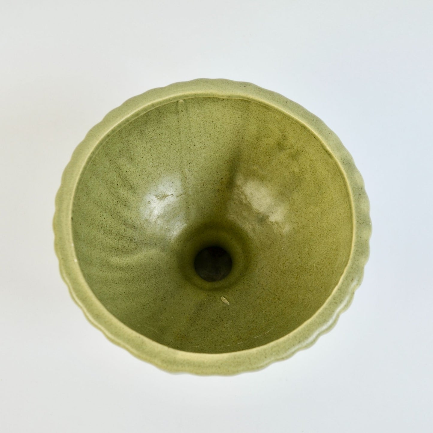 Haeger Pottery Green Speckled Footed Pedestal Planter USA