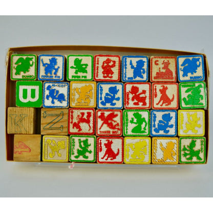 Vintage 1940s Disney Wooden Blocks Set of 28