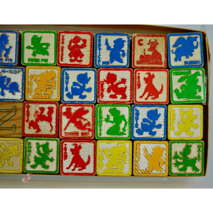Vintage 1940s Disney Wooden Blocks Set of 28
