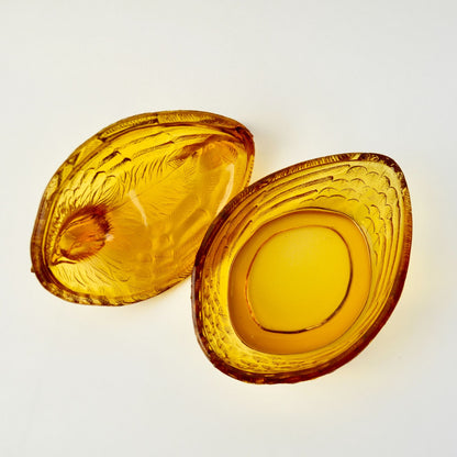 Hen on Nest HON Amber Brown Vintage Glass