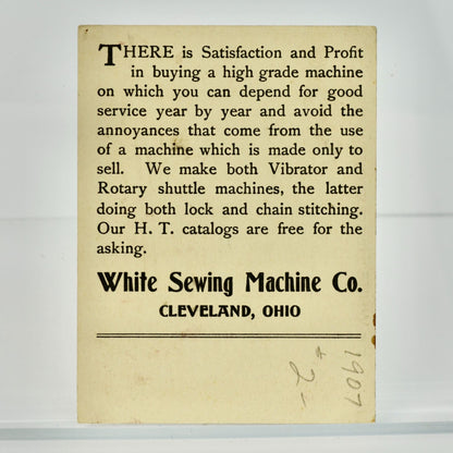 1907 White Sewing Machines Locust Victorian Trading Card Antique