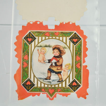 Vintage Valentine's Day Card Whitney Made Girl & Cupids