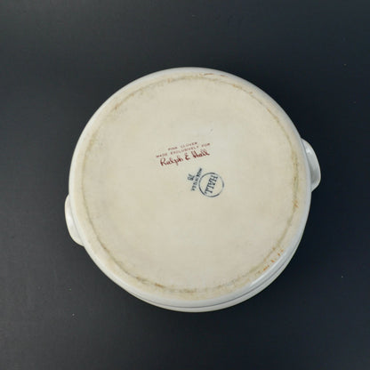 Ralph E. Hall Pink Clover Casserole Dish Lidded Vintage